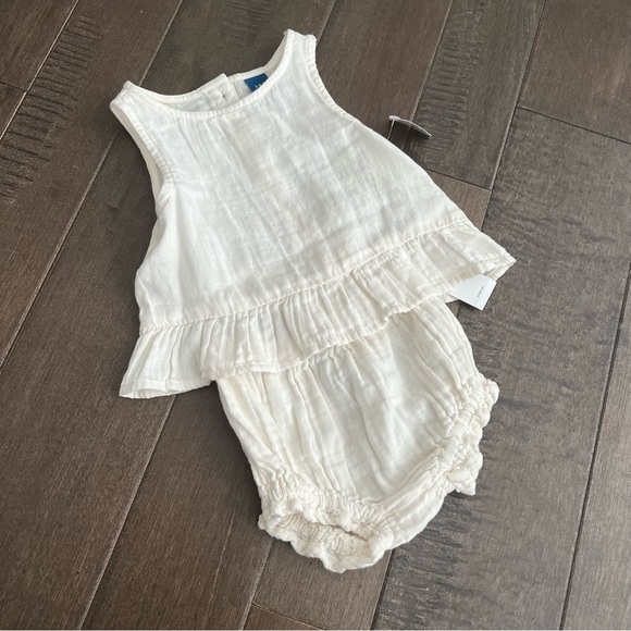 Old Navy Other - OLD Navy Matching Outfit Infant Baby Girl White 3-6M